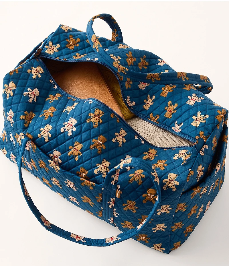 Vera Bradley Bunch of Bears Premium Cotton Large Original Zip Duffel Bag