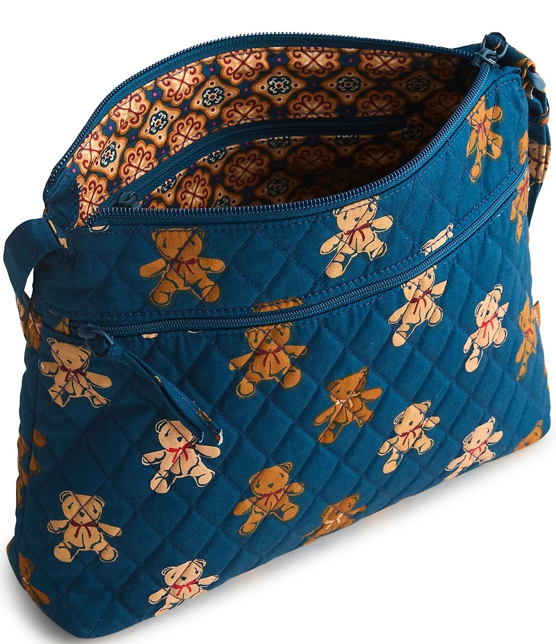 Vera Bradley Original Zip Hipster Premium Cotton Bear Print Crossbody Bag