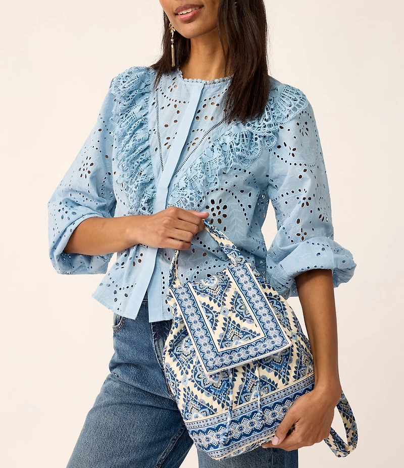 Vera Bradley Cambridge Blue Original Drawstring Backpack