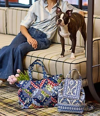 Vera Bradley Cambridge Blue Original Drawstring Backpack