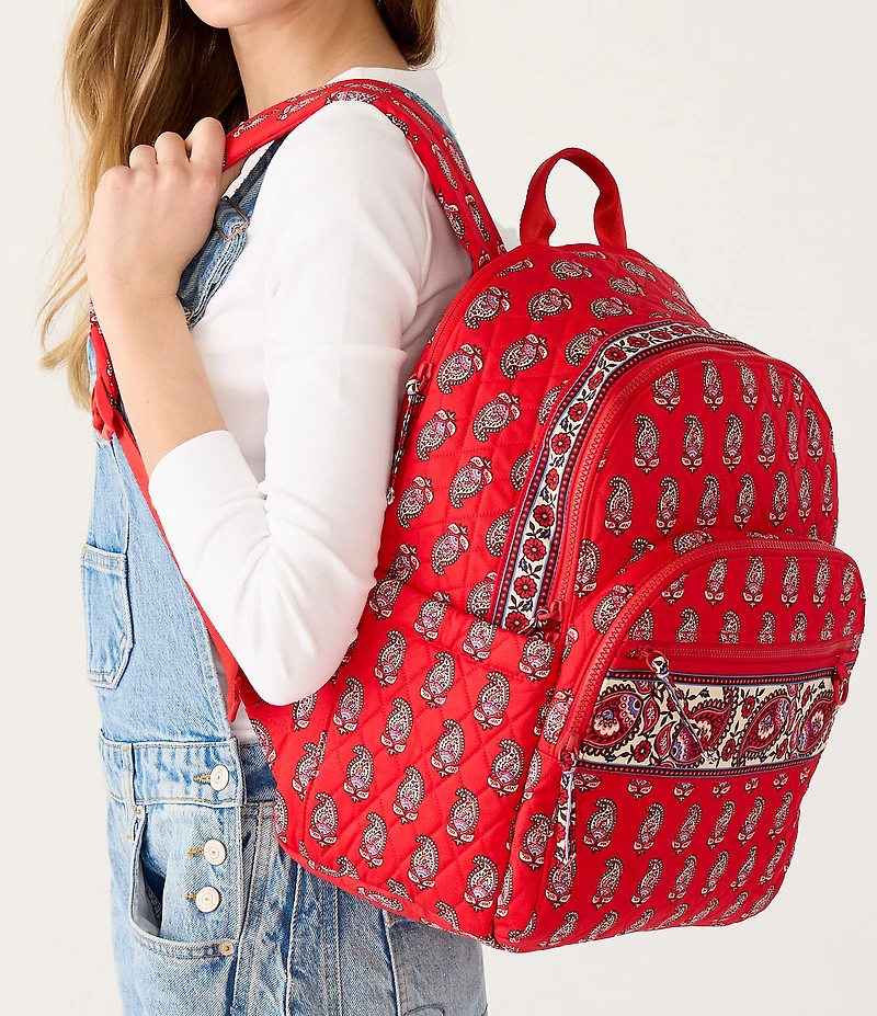Vera Bradley Flowering Paisley Goji Berry Bancroft Backpack