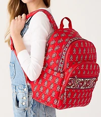 Vera Bradley Flowering Paisley Goji Berry Bancroft Backpack