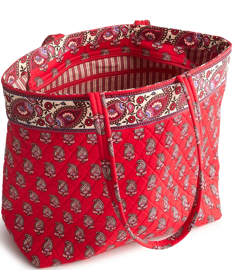 Vera Bradley Flowering Paisley Goji Berry Original Zip Tote Bag