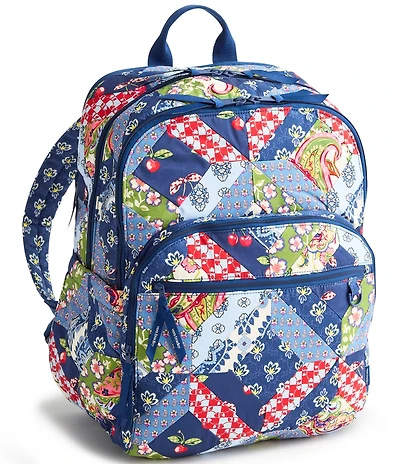 Vera Bradley Large Bancroft Cherry Patchwork Backpack