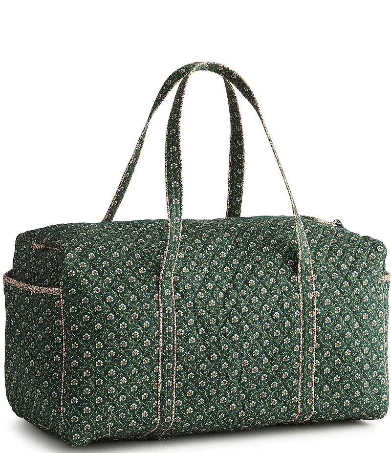 Vera Bradley Large Original Premium Cotton Mistletoe Lattice Print Zip-Top Duffel Bag