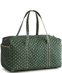 Vera Bradley Large Original Premium Cotton Mistletoe Lattice Print Zip-Top Duffel Bag