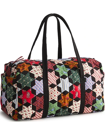 Vera Bradley Large Original Premium Cotton Star Patchwork Zip-Top Duffel Bag