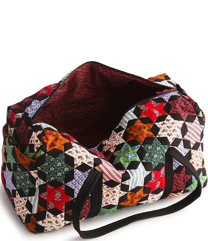 Vera Bradley Large Original Premium Cotton Star Patchwork Zip-Top Duffel Bag