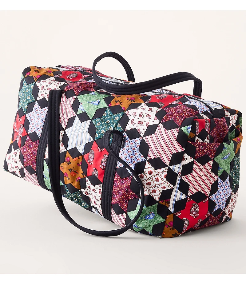 Vera Bradley Large Original Premium Cotton Star Patchwork Zip-Top Duffel Bag
