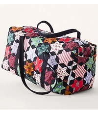 Vera Bradley Large Original Premium Cotton Star Patchwork Zip-Top Duffel Bag