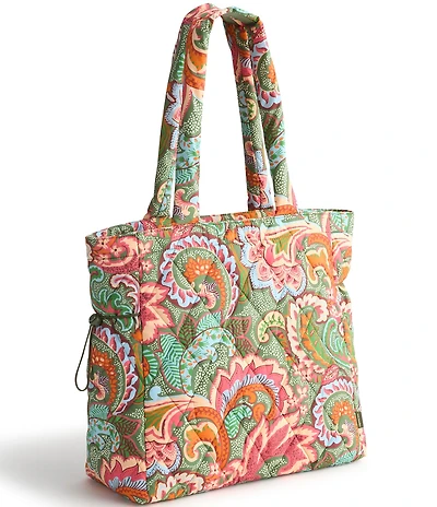 Vera Bradley Leaf Me Not Paisley Nylon Original Zip Tote Bag