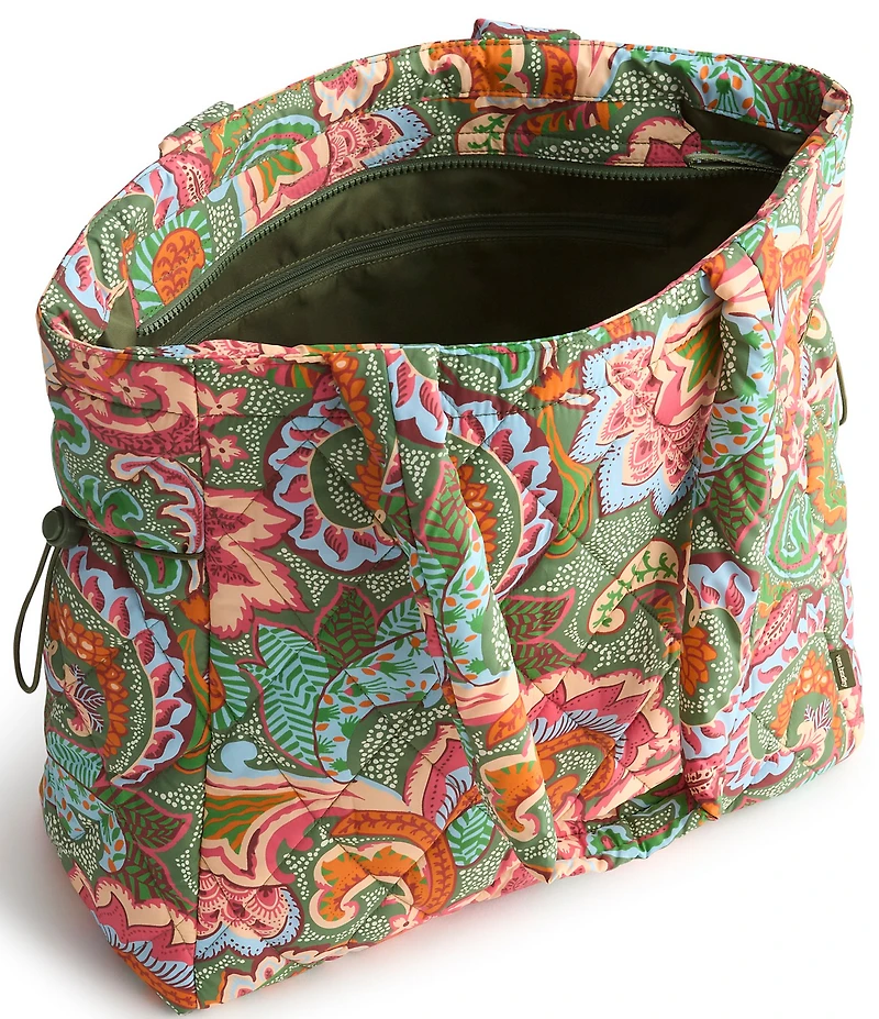 Vera Bradley Leaf Me Not Paisley Nylon Original Zip Tote Bag