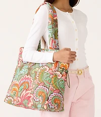 Vera Bradley Leaf Me Not Paisley Nylon Original Zip Tote Bag