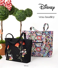 Vera Bradley Mickey & Minnie Petal Multi Collection Original Vera Tote Bag