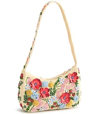 Vera Bradley Mini Roxbury Crescent Beaded All the Pretty Flowers Shoulder Bag