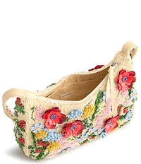 Vera Bradley Mini Roxbury Crescent Beaded All the Pretty Flowers Shoulder Bag