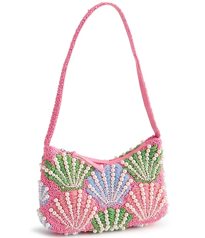 Vera Bradley Mini Roxbury Crescent Beaded Cottage Shells Shoulder Bag