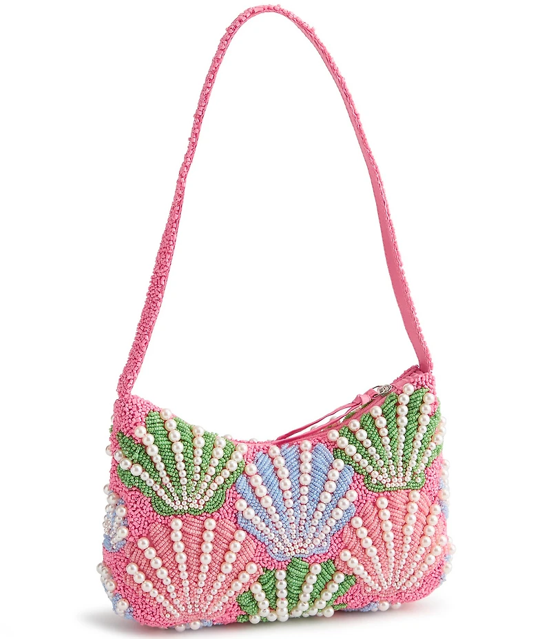 Vera Bradley Mini Roxbury Crescent Beaded Cottage Shells Shoulder Bag