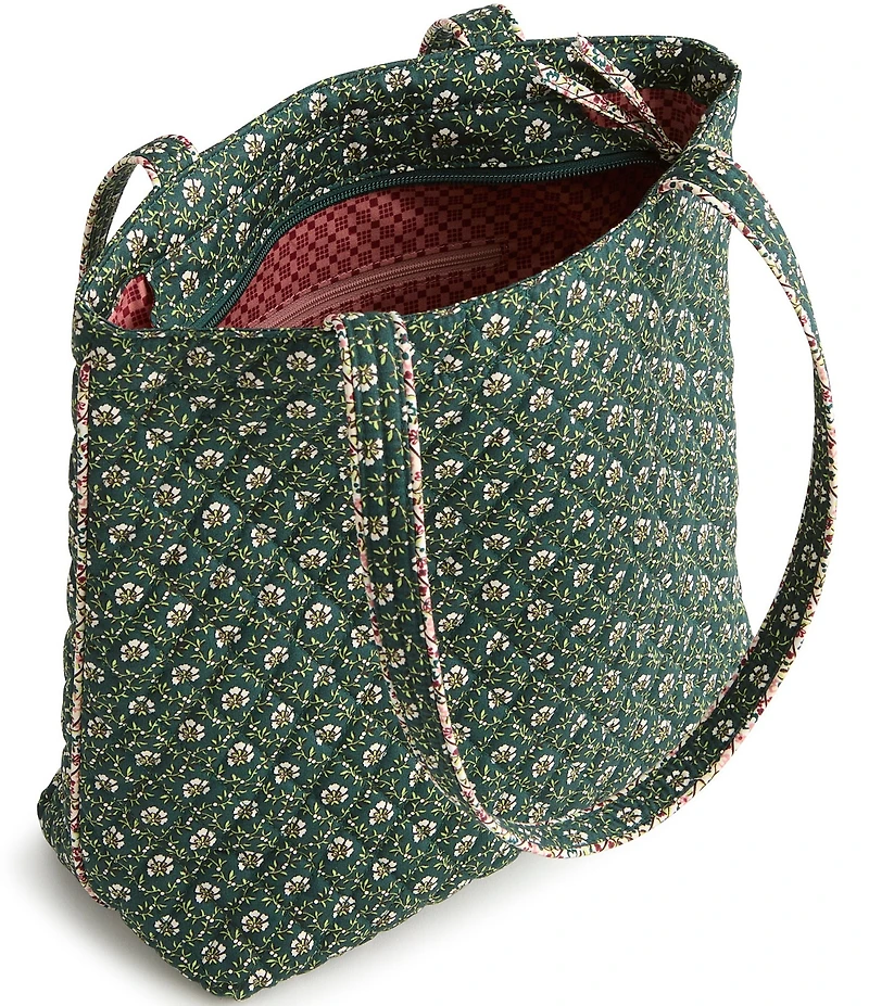 Vera Bradley Mistletoe Lattice Premium Cotton Small Original Zip Tote Bag