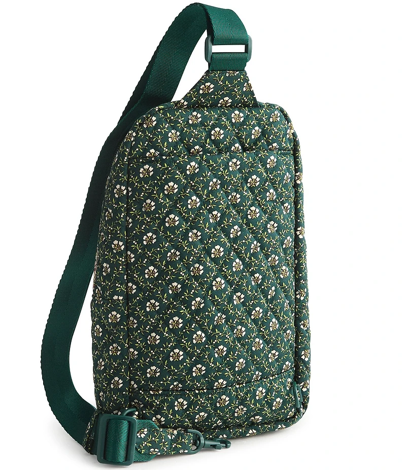 Vera Bradley Mistletoe Lattice Print Lorman Premium Cotton Sling Backpack
