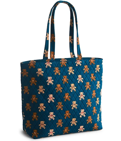Vera Bradley Original Premium Cotton Bunch of Bears Zip Tote Bag