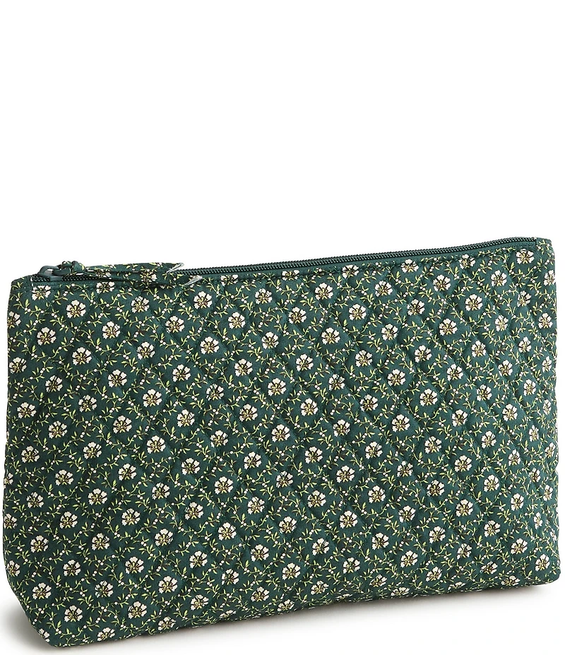 Vera Bradley Premium Cotton Mistletoe Lattice Large Zip Pouch