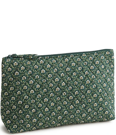 Vera Bradley Premium Cotton Mistletoe Lattice Large Zip Pouch