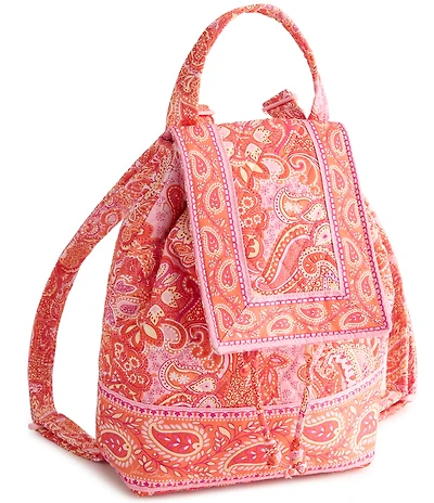 Vera Bradley Paisley Sherbert Original Drawstring Backpack