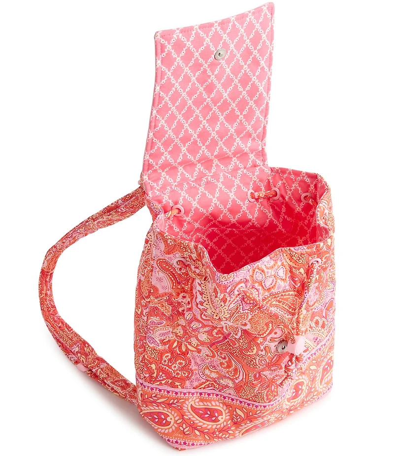 Vera Bradley Paisley Sherbert Original Drawstring Backpack