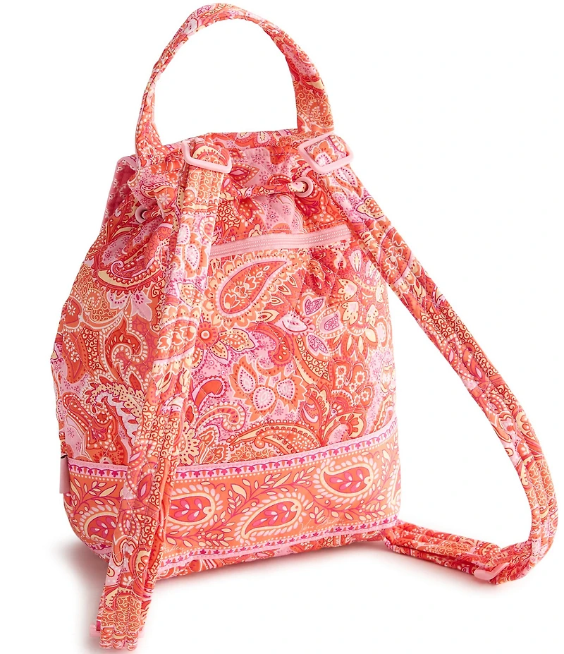 Vera Bradley Paisley Sherbert Original Drawstring Backpack