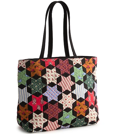 Vera Bradley Star Patchwork Original Premium Cotton Zip Tote Bag