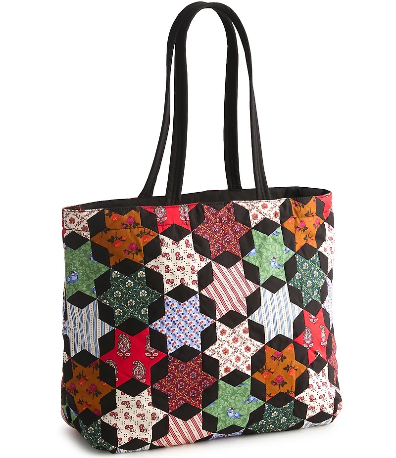 Vera Bradley Star Patchwork Original Premium Cotton Zip Tote Bag