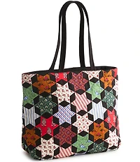 Vera Bradley Star Patchwork Original Premium Cotton Zip Tote Bag
