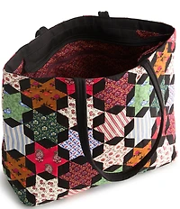 Vera Bradley Star Patchwork Original Premium Cotton Zip Tote Bag