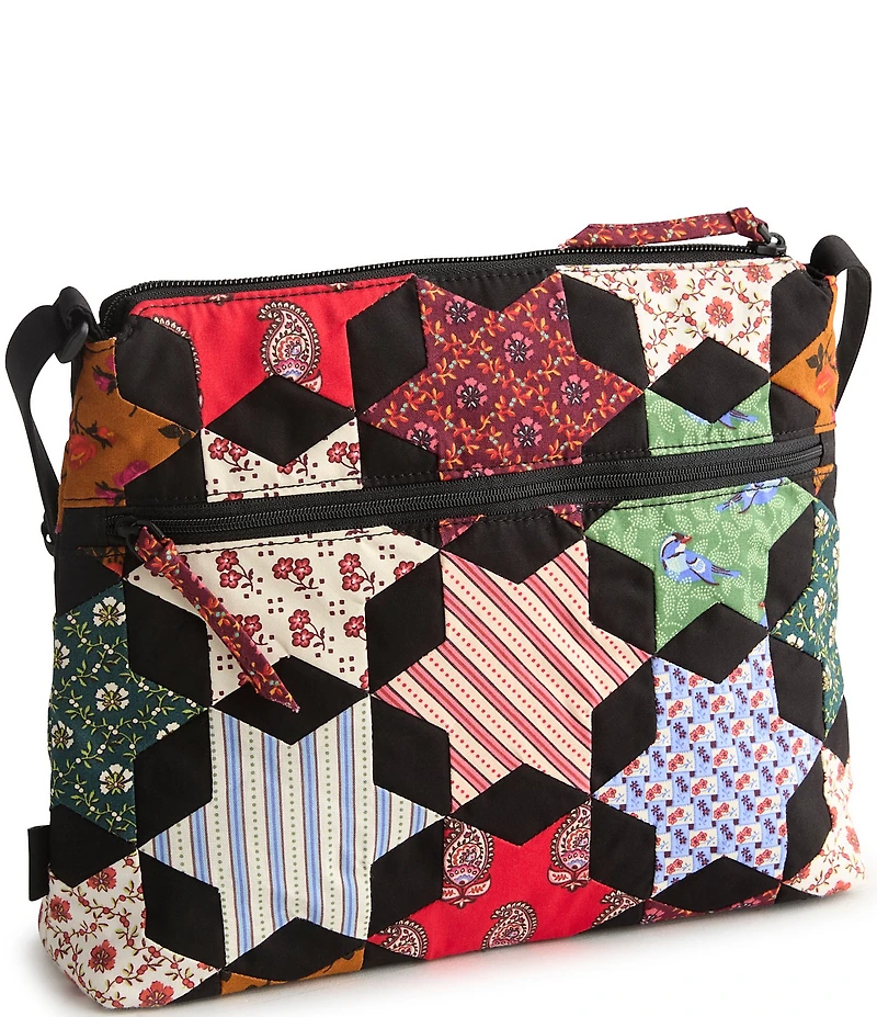 Vera Bradley Star Patchwork Print Premium Cotton Original Zip Hipster Crossbody Bag