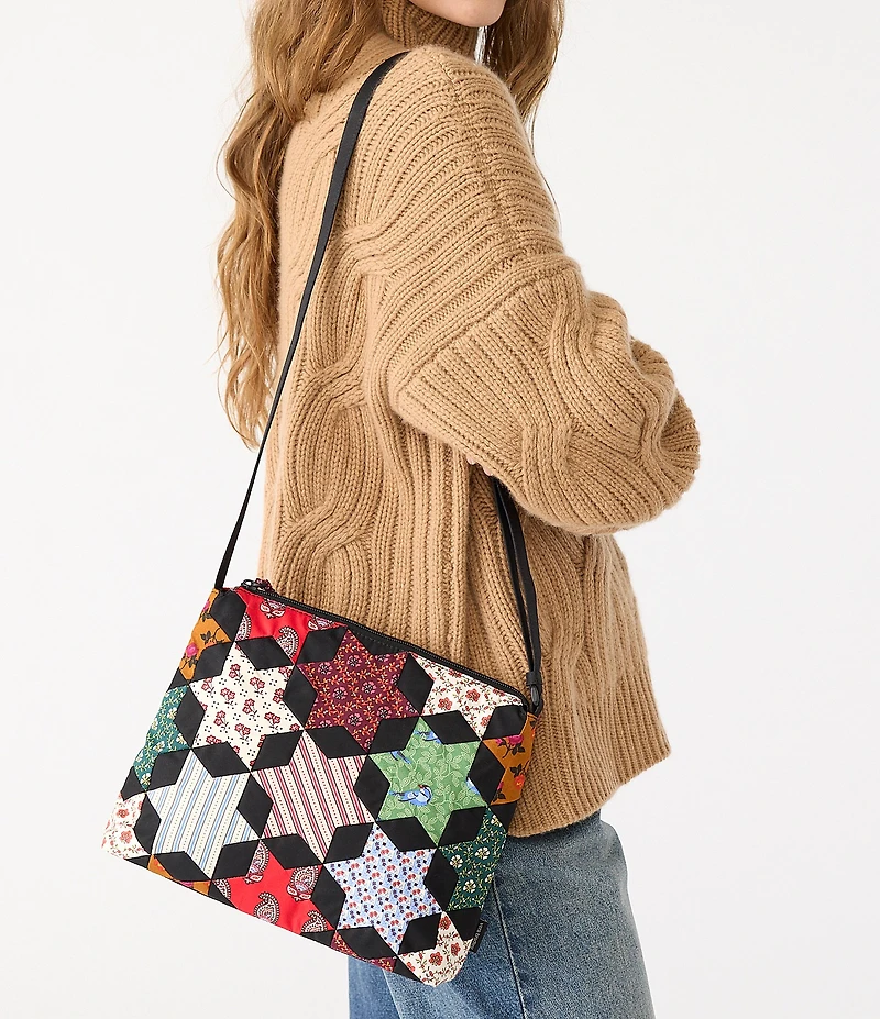 Vera Bradley Star Patchwork Print Premium Cotton Original Zip Hipster Crossbody Bag