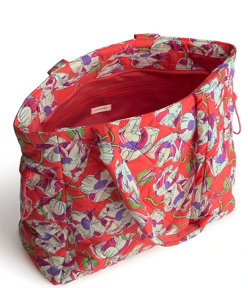Vera Bradley Swirling Poppies Polyester Twill Original Zip Tote