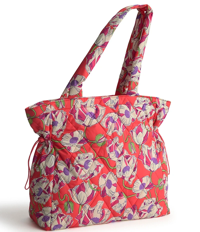 Vera Bradley Swirling Poppies Polyester Twill Original Zip Tote