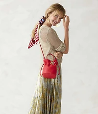 Vera Bradley Tilden Leather Drawstring Slouchy Bucket Bag