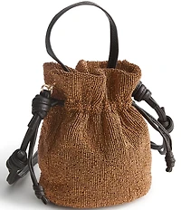 Vera Bradley Tilden Metallic Beaded Drawstring Crossbody Bucket Bag