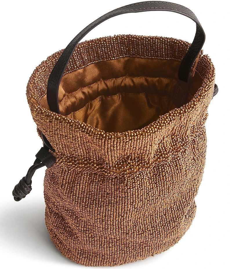 Vera Bradley Tilden Metallic Beaded Drawstring Crossbody Bucket Bag