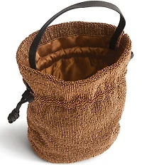 Vera Bradley Tilden Metallic Beaded Drawstring Crossbody Bucket Bag