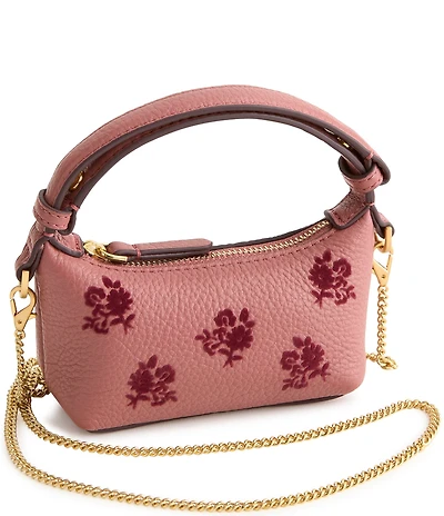 Vera Bradley Tiny Roxbury Floral Embroidered Crescent Clutch
