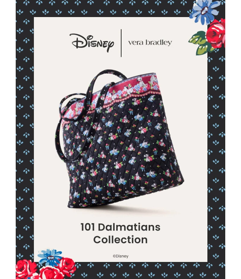 Vera Bradley x Disney 101 Dalmatians Original Premium Cotton Zip Tote Bag