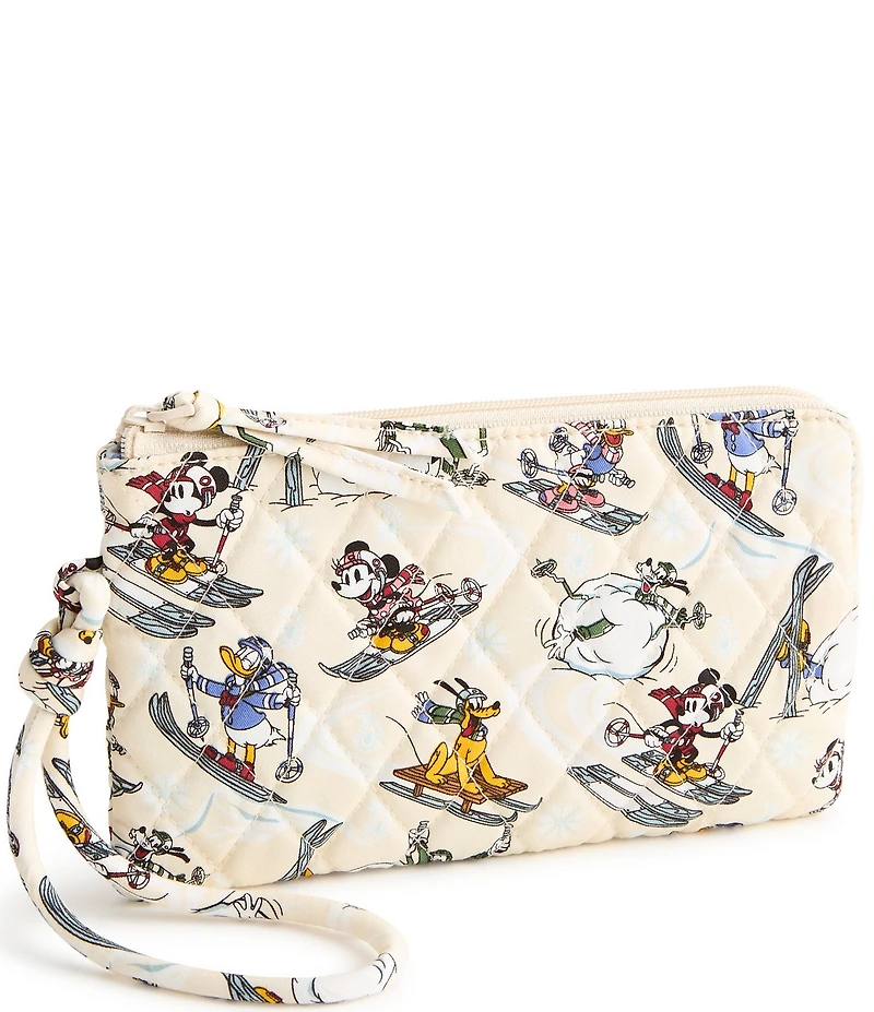Vera Bradley x Disney Downhill Ski Mickey Mouse Premium Cotton Zip Wristlet