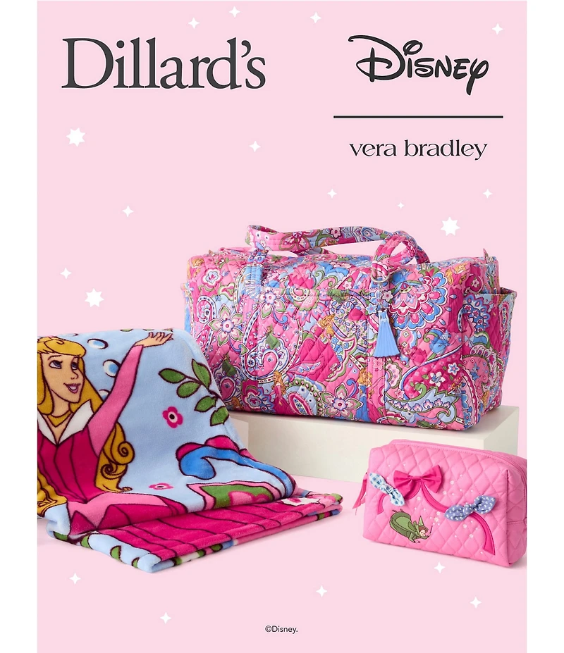 Vera Bradley x Disney Princesses Aurora Pink Bows Medium Cosmetic Bag