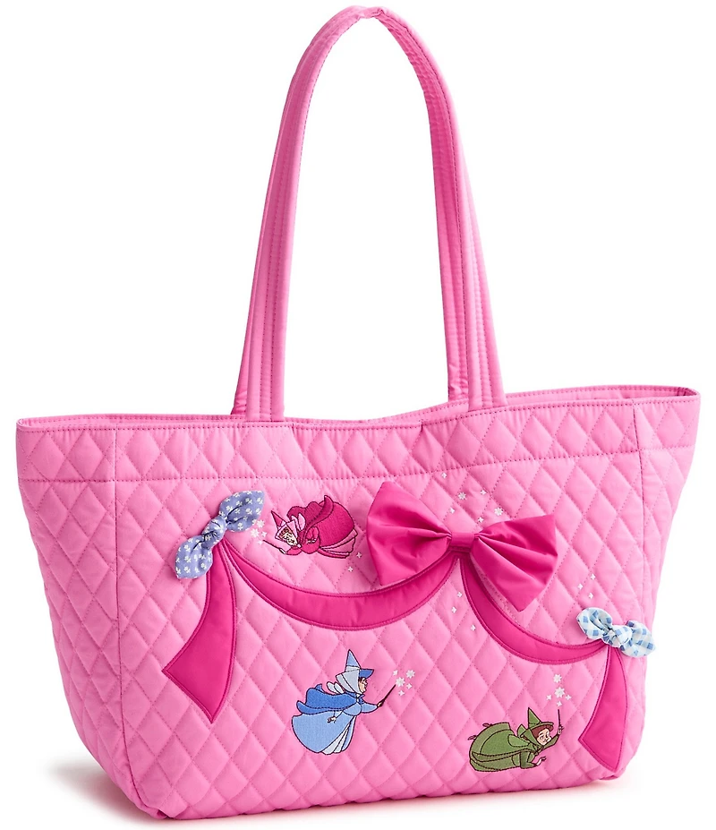 Vera Bradley x Disney Princesses Aurora Pink Bows Small Hathaway Tote Bag