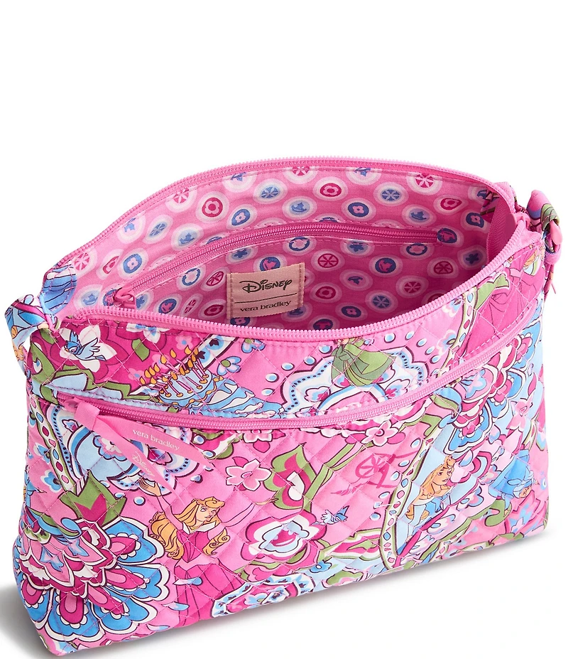 Vera Bradley x Disney Princesses Aurora Pink Swirls Original Zip Hipster Crossbody Bag