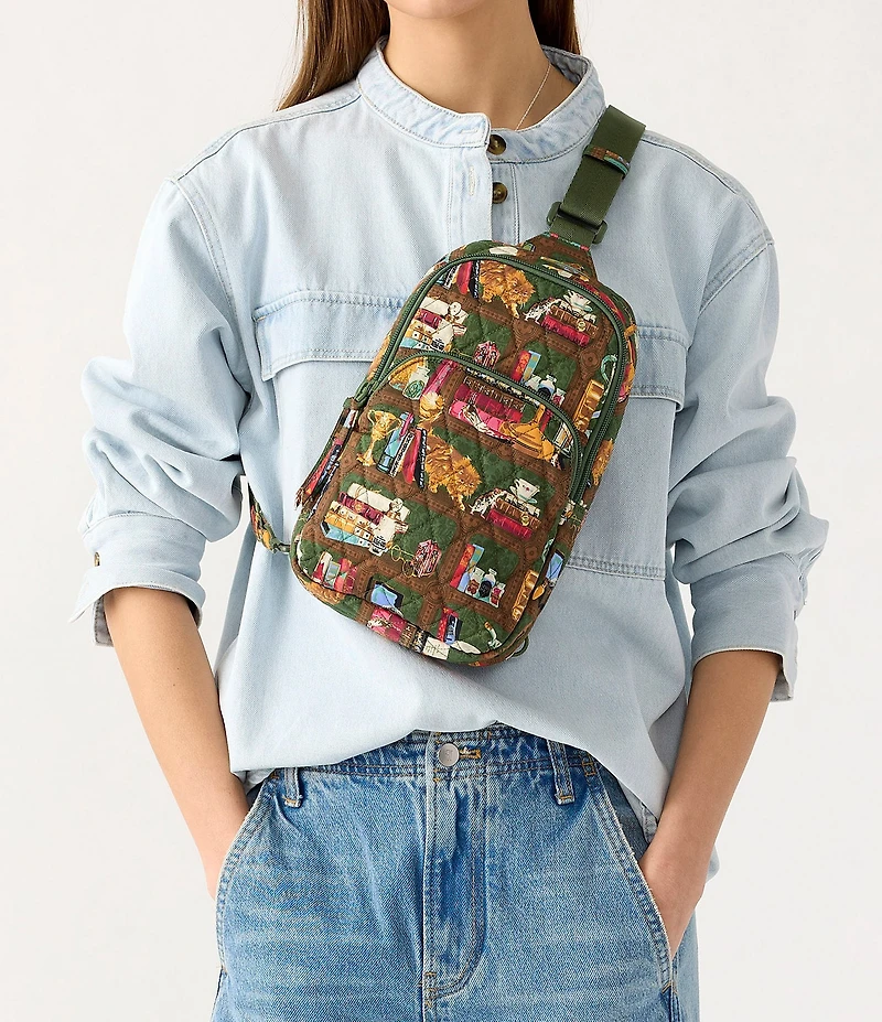 Vera Bradley x Harry Potter Lorman Hogwarts Library Sling Bag