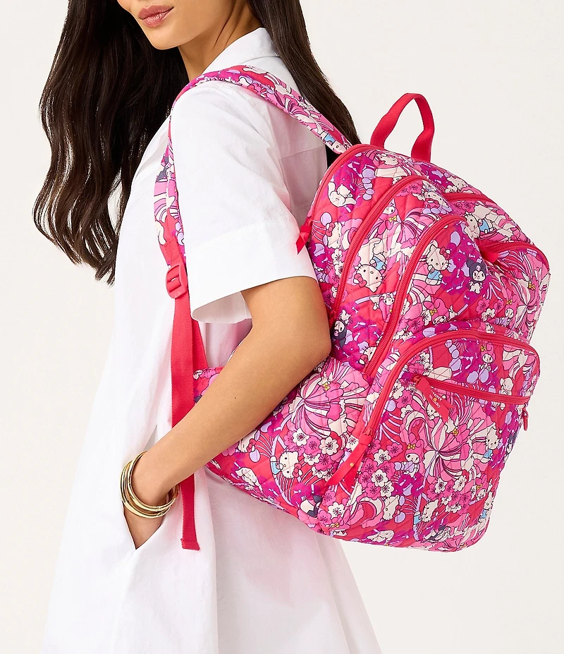 Vera Bradley x Hello Kitty Hello Hydrangeas Large Bancroft Backpack
